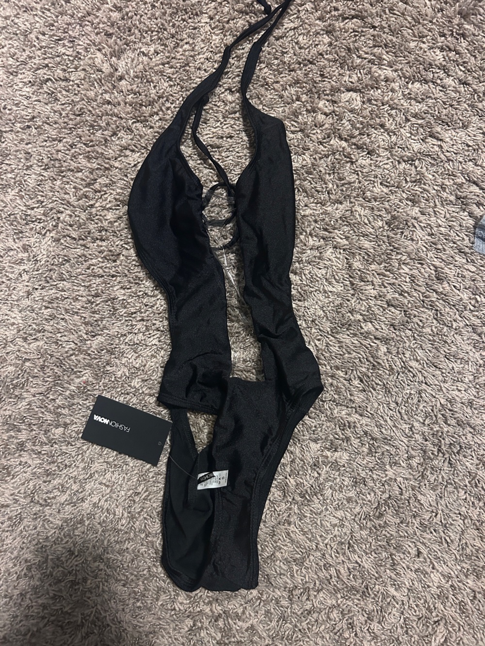 Fashion Nova Black One-Piece Cutout Swimsuit